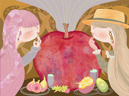 姐妹們的聚會(huì)（個(gè)人主頁-ZNjM1MDgwNTY=） - 藝術(shù)插畫 - 站酷設(shè)計(jì)師豆嘰咕kazuko原創(chuàng)素材 - 站酷ZCOOL