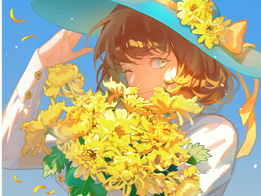 十二月花卉少女（個(gè)人主頁-ZNjY0MDAwNTY=） - 藝術(shù)插畫 - 站酷設(shè)計(jì)師Rosa_在畫了原創(chuàng)素材 - 站酷ZCOOL