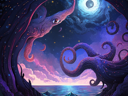 诡梦-夜空（个人主页-ZNjQ0NjI0MzY=） - AI作品 - 站酷设计师桂荏二十三原创素材 - 站酷ZCOOL