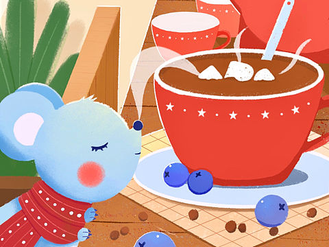 儿童插画 治愈系 原创板绘场景插画