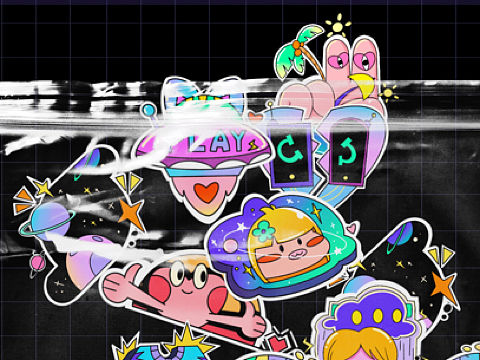 跳脱——贴纸设计（个人主页-ZNTYzNDkzNDQ=） - 新锐潮流插画 - 站酷设计师孑然换霜雪原创素材 - 站酷ZCOOL