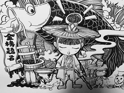 金榜题名---一开设计插画范画