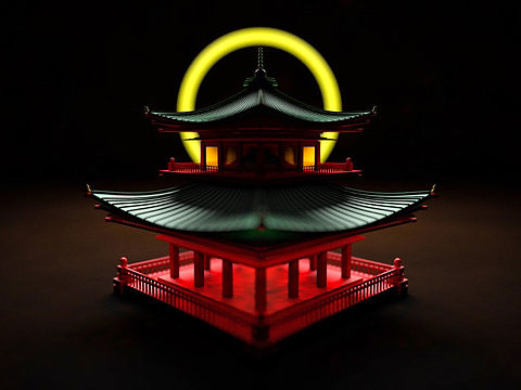 C4D-008 临摹一个小亭子