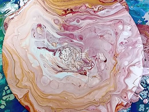 丙烯流体画作品