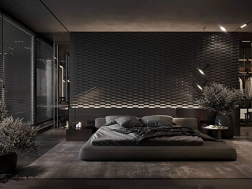 公寓设计丨暗色系公寓，这才是年轻人能驾驭的极简潮流（个人主页-ZMTQ2NDEwMA==） - 空间 - 站酷设计师品鉴文创原创素材 - 站酷ZCOOL