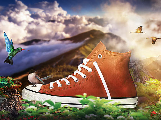 跟着教程做练习【鞋子场景合成】