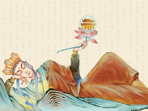 九华山佛文化插画创作
