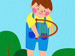 拿mini竖琴的小男孩