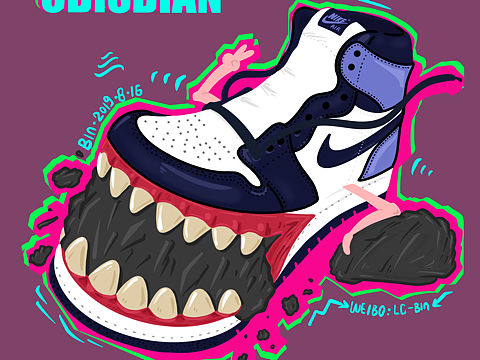 NIKE球鞋插画“OBISDIAN”