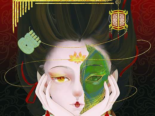 长信宫灯插画设计