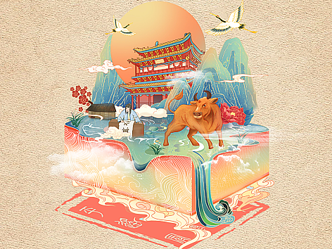 牛肉包装插画
