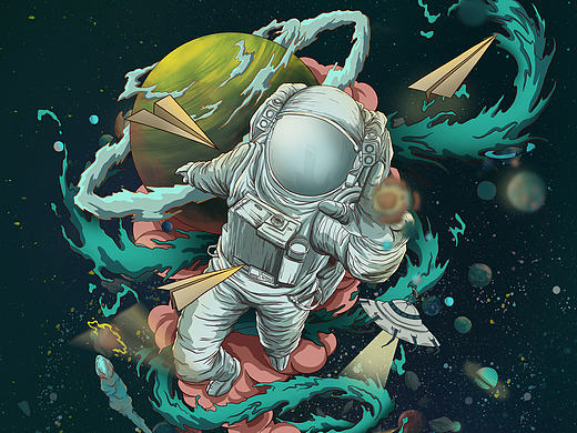 Inspiration for future star活力星青年插画海报设计