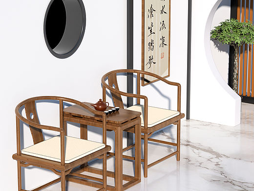 中式家具渲染练习