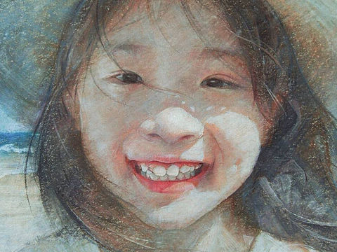 彩铅人物-小女孩