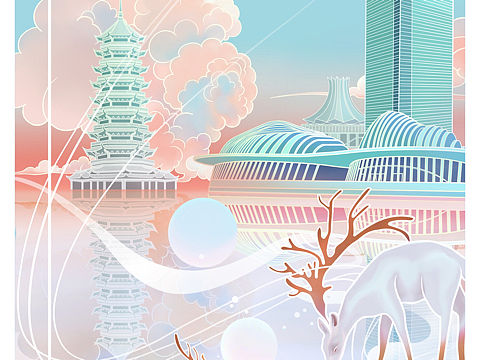 合景广西 冬至手绘海报