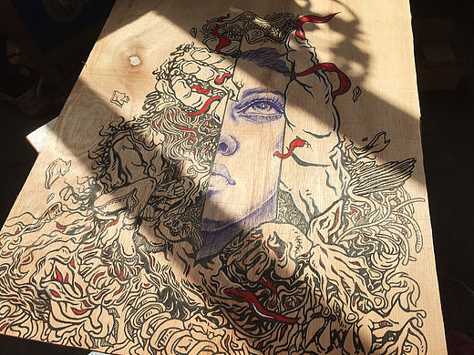 小飞的木板画