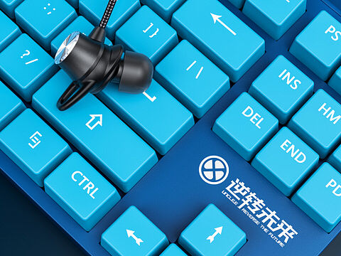 一组耳机及小场景渲染