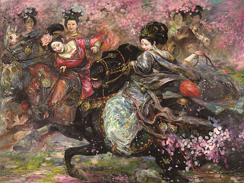 油画作品《春光》