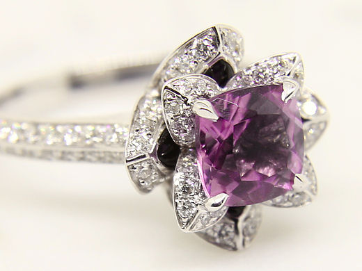 莲花钻戒定制过程 原创珠宝 定制设计