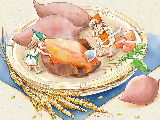 一组食物插画