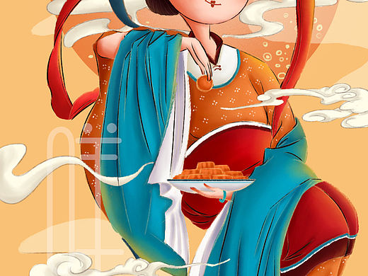月饼包装插画设计