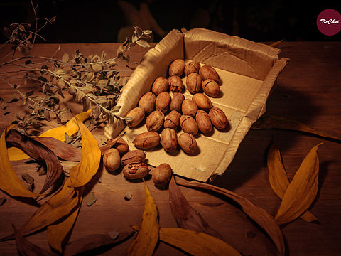 静物拍摄练手碧根果