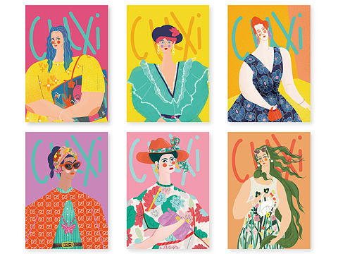 名画穿名牌系列插画总结