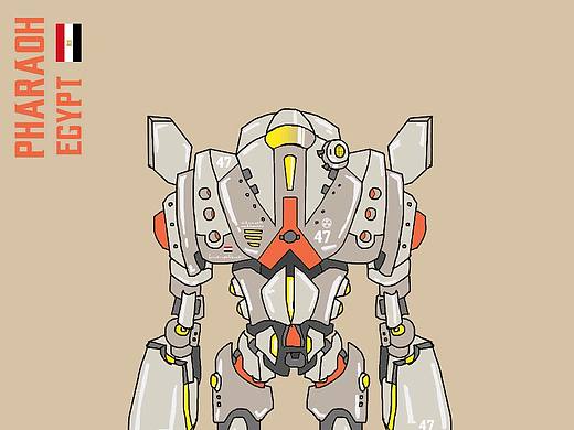 环太平洋机甲设计机器人设计插画手绘Pacific rim