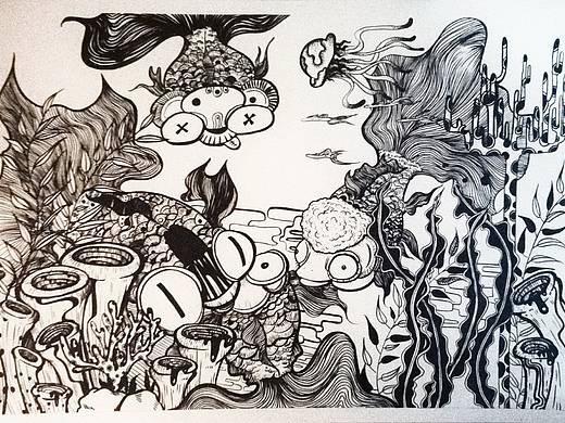 黑白插畫（個人主頁-ZNDA1MjA3MDg=） - 創(chuàng)作習作 - 站酷設計師outes原創(chuàng)素材 - 站酷ZCOOL