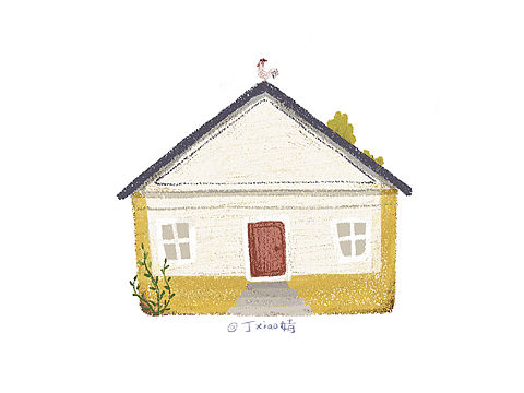 插画每日一图ps电脑手绘小房子10