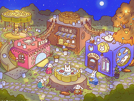 兔兔中秋游园·中秋月明