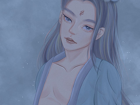 青丘九尾之九尾銀狐（個(gè)人主頁-ZNTMwODQwNzI=） - 創(chuàng)作習(xí)作 - 站酷設(shè)計(jì)師刺青兔_sally原創(chuàng)素材 - 站酷ZCOOL