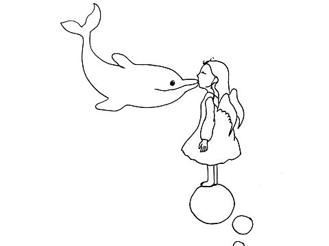 一组海豚简笔画