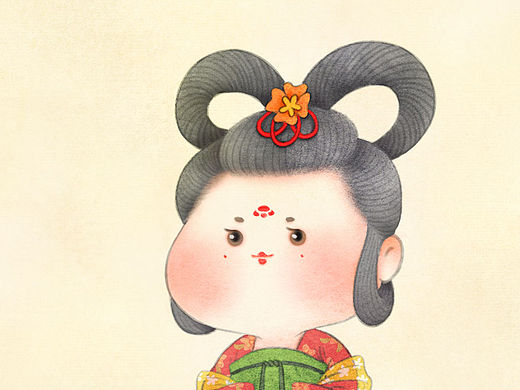 板绘插画国画仕女娘娘公公人物设计
