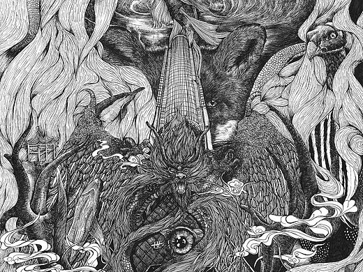 黑白绘-- 松鸦2015年插画合集