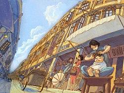 汕头老城区街景插画