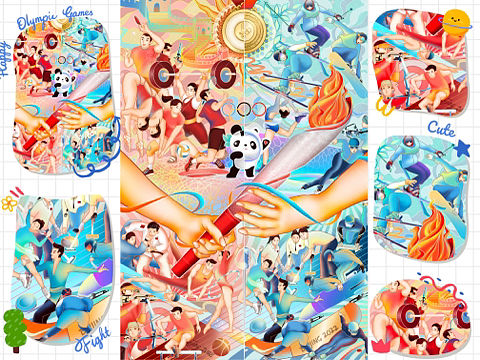 【双奥之城·冰火之梦】奥运主题原创插画