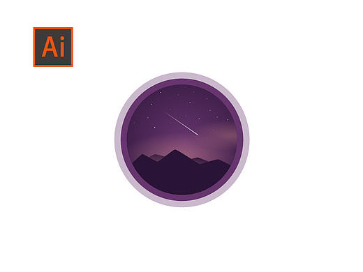 Ai基础教程/如何绘制绚丽夜景图标
