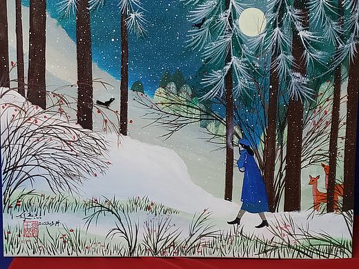 雪夜回家（个人主页-ZNTg2OTIxODA=） - 艺术插画 - 站酷设计师赵先生zxs原创素材 - 站酷ZCOOL