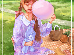 【七色光】治愈系插畫人物1