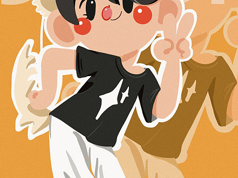 画一个人物小插画～