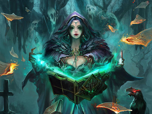 地狱魔法书-死灵术【一张卡牌的临摹