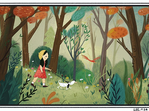 原创场景手绘插画