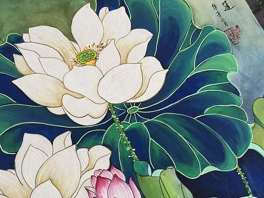 国画 工笔 荷花  夏天