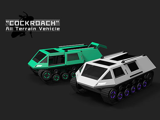 “Cockroach”蟑螂全地形车（个人主页-ZMTk3ODg2NTI=） - 交通工具 - 站酷设计师MaverickH原创素材 - 站酷ZCOOL