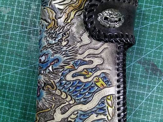 皮雕钱包 龙首