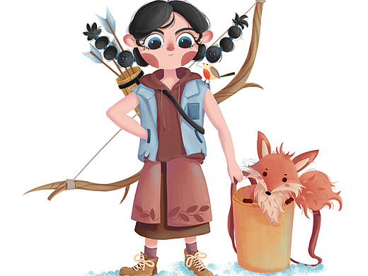 轻质感插画–小猎人