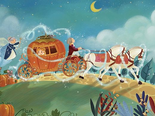 灰姑娘（個人主頁-ZMTM0MjM2MzI=） - 兒童插畫 - 站酷設(shè)計師Cicilia詩小蘇原創(chuàng)素材 - 站酷ZCOOL