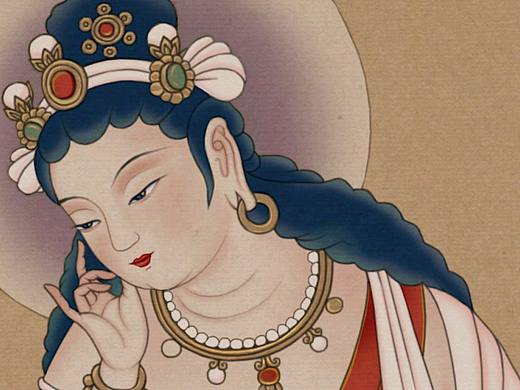 仿古敦煌壁画《思维菩萨》