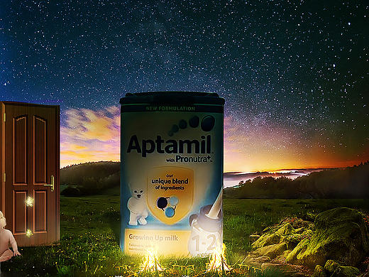 合成：奶粉 魔幻  穿越  海报 宝宝   （第一次做空间合成）